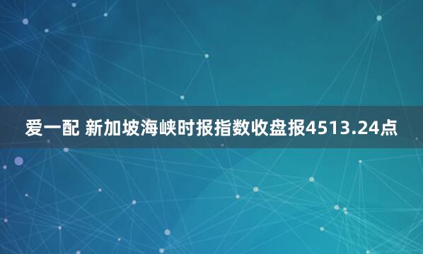 爱一配 新加坡海峡时报指数收盘报4513.24点